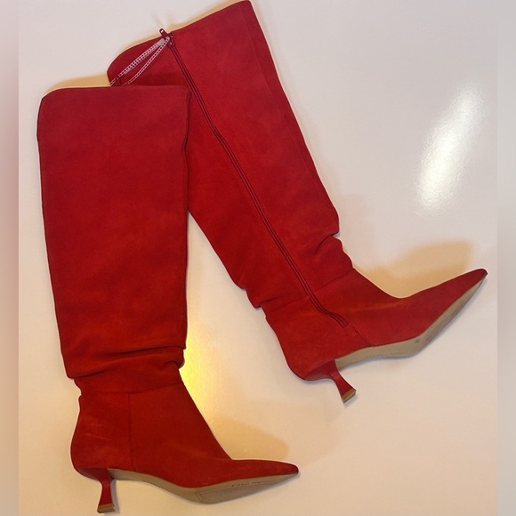 Gianni BiniRyder Suede Slouchy Kitten Heel Tall Boots size 5.5 (G) - Picture 5 of 8